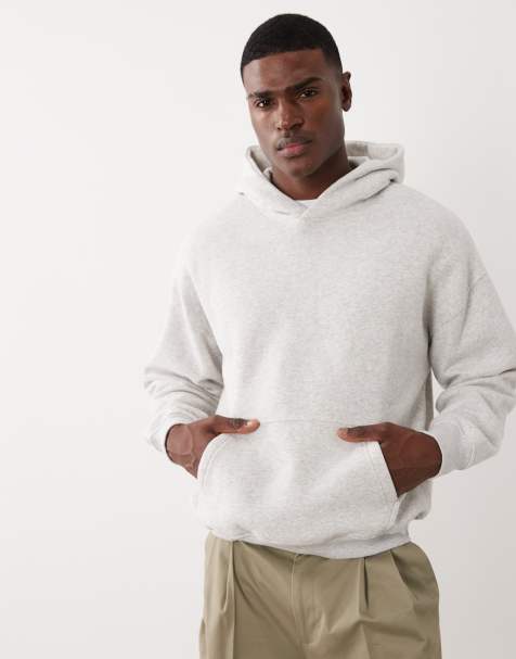 Abercrombie & Fitch - Sudadera gris jaspeado extragrande con capucha - view 1