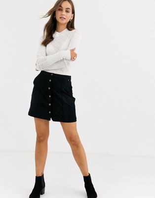 Abercrombie & Fitch suede mini skirt-Black