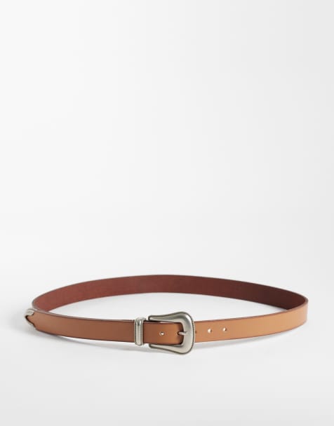 Abercrombie & Fitch suède riem in lichtbruin - view 1