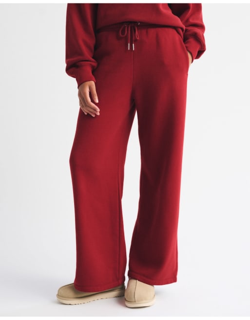 Abercrombie & Fitch Sunday high rise wide leg sweatpant in rich ruby, 2 of 7