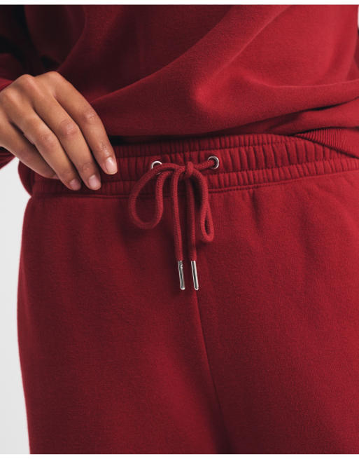 Abercrombie & Fitch Sunday high rise wide leg sweatpant in rich ruby, 3 of 7