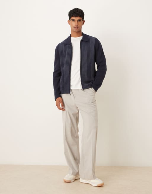 Abercrombie & Fitch - Surchemise à fermeture éclair - Bleu marine à rayures, 2 de 5