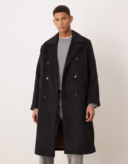 Abercrombie & Fitch – Svart, lång kappa i yllemix, 2 av 5