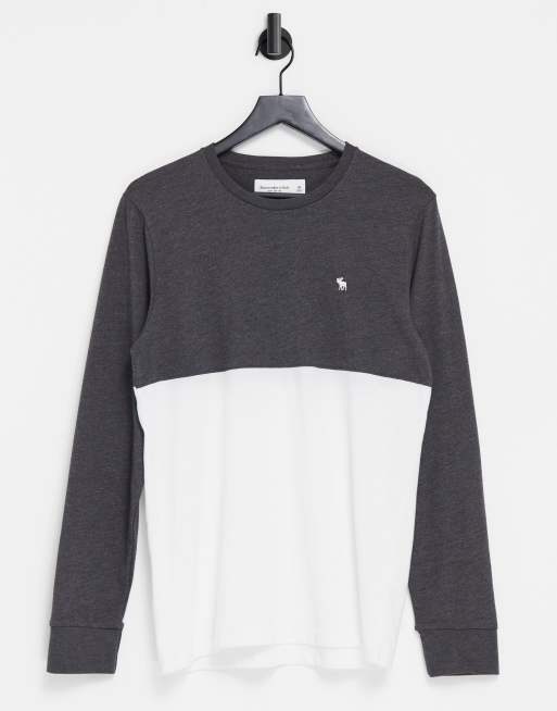 Abercrombie & Fitch – Svart, långärmad topp med kännetecknande loggan