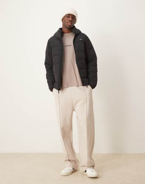 Abercrombie & Fitch – Svart, lätt pufferjacka med huva och logga - view 1