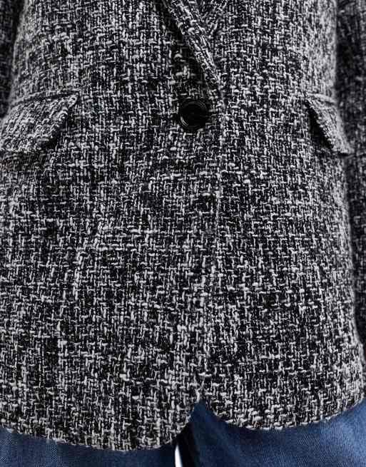 Abercrombie & Fitch –Svart och vit tweedkavaj, 4 av 4