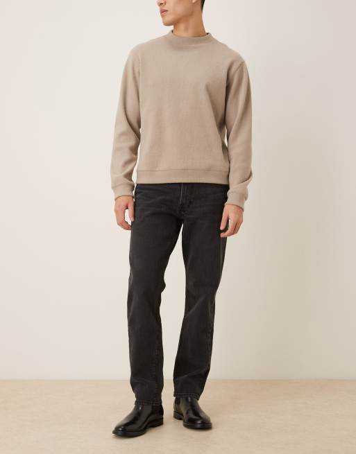 Abercrombie & Fitch – Svarta, raka jeans i vintagestil med stretch