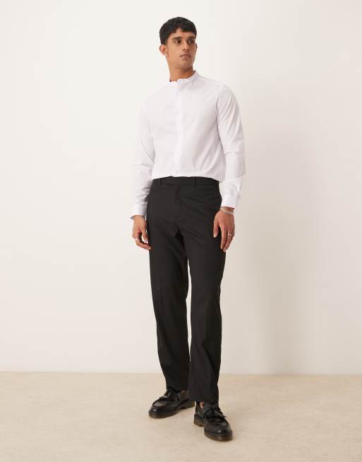Abercrombie & Fitch – Svarta, randiga smokingbyxor i ledig feststil, del av set