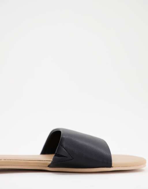 Abercrombie & Fitch – Svarta slip on-sandaler, 4 av 4
