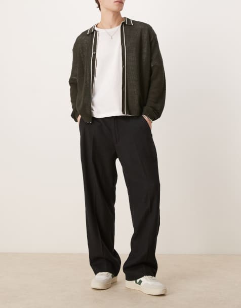 Abercrombie & Fitch – Svarta snickarbyxor med ledig passform - view 1