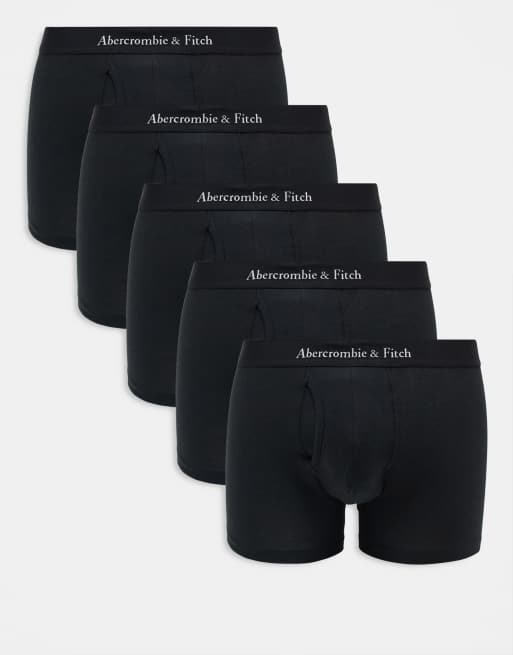 Abercrombie & Fitch – Svarta trunks med kontrasterande logga, 5-pack