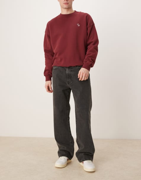 Abercrombie & Fitch – Svarta, tvättade, baggy jeans - view 1