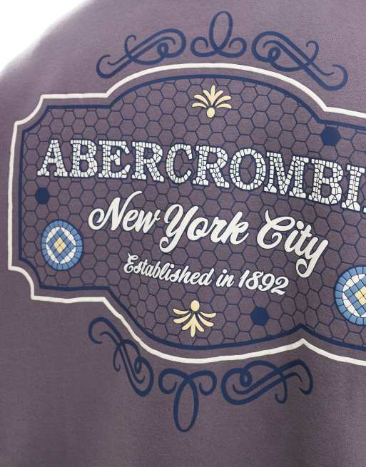 Abercrombie & Fitch - Sweat à broderie logo devant et au dos - Gris moyen, 4 de 4