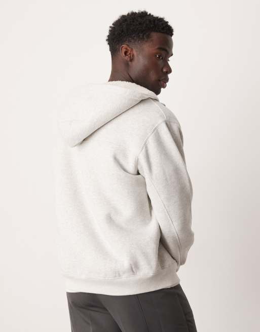 Abercrombie Fitch Sweat à capuche à logo, doublure en sherpa