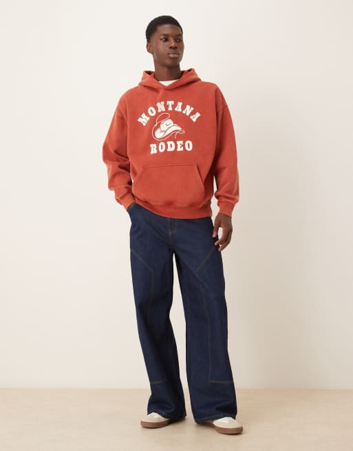 Abercrombie & Fitch - Sweat à capuche avec motif western - Rouge, 2 de 5