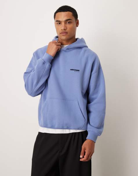 Abercrombie & Fitch - Sweat à capuche avec poche avant et logo sur la poitrine - Bleu - view 1