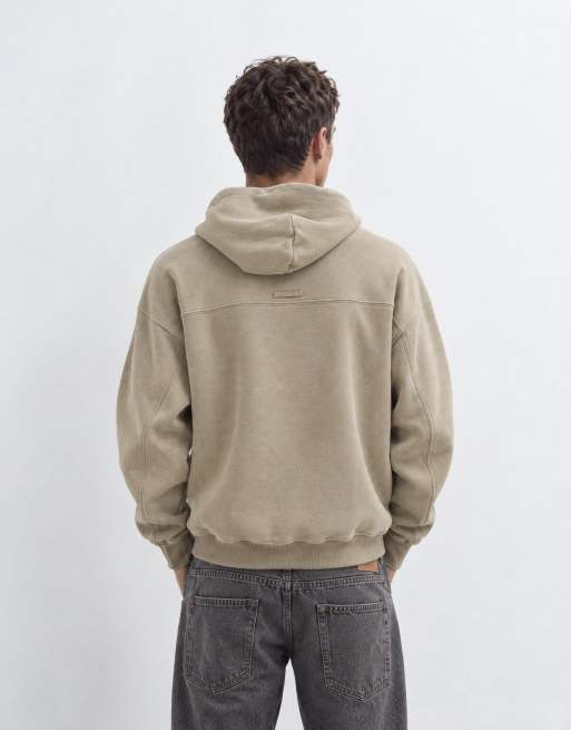 Abercrombie & Fitch sweat à capuche essentiel taupe délavé, 6 de 10