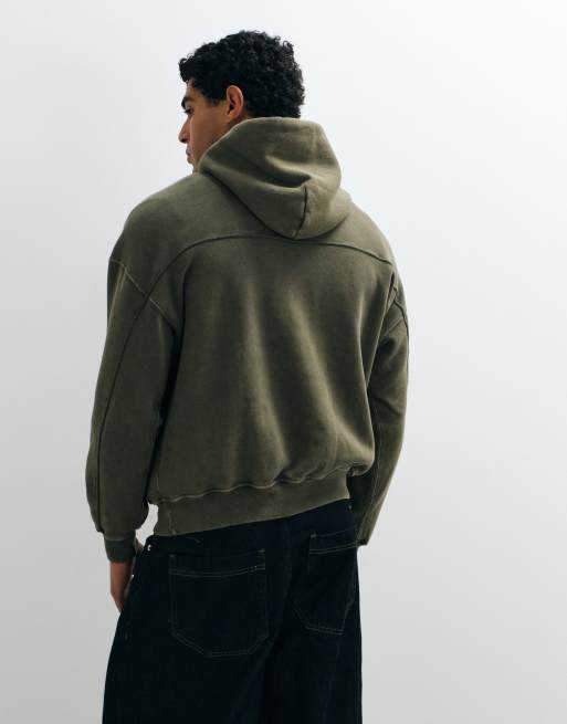 Abercrombie & Fitch sweat à capuche essentiel vert délavé, 2 de 5