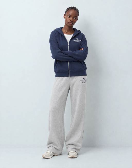 Abercrombie & Fitch sweat à capuche zippé avec logo poitrine bleu marine, 8 de 9