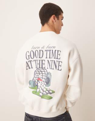 Abercrombie & Fitch - Sweat à motif golf au dos - Blanc