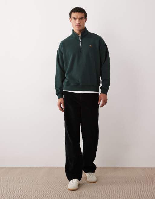 Abercrombie & Fitch - Sweat avec col zippé et logo emblématique - Vert, 2 de 5