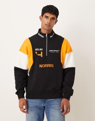 Abercrombie & Fitch - Sweat avec col zippé et logo style F1 au dos - Noir