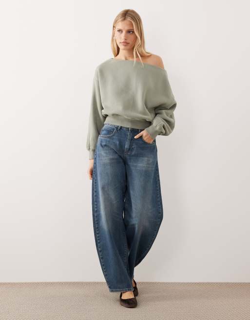 Abercrombie & Fitch - Sweat court à encolure bateau - Vert, 2 de 4