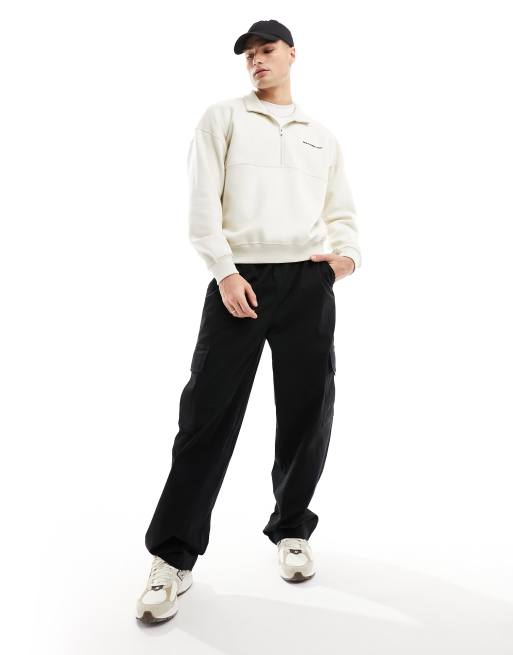 Abercrombie & Fitch - Sweat de qualité supérieure à demi-fermeture éclair - Crème, 2 de 4