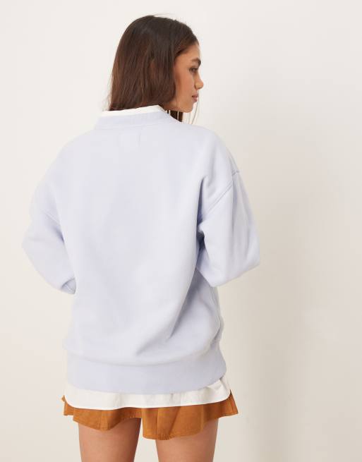 Abercrombie & Fitch - Sweat ras de cou à inscription style universitaire - Bleu, 3 de 4