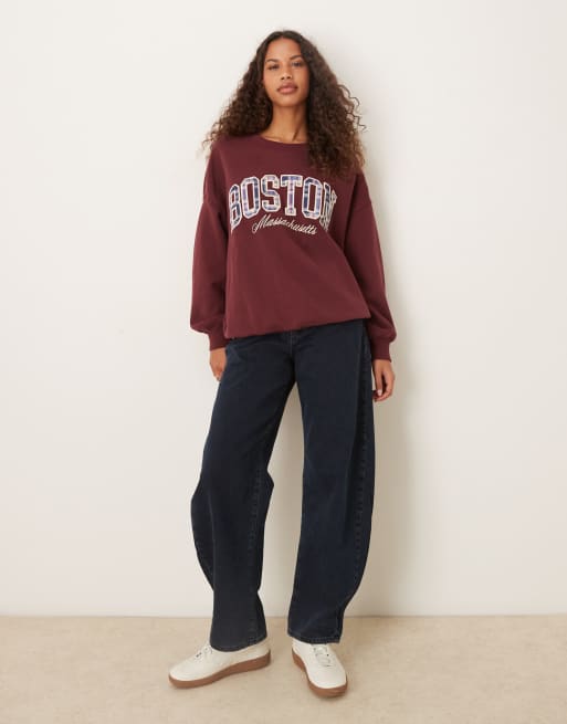 Abercrombie & Fitch - Sweat ras de cou à logo écossais - Bordeaux, 2 de 4