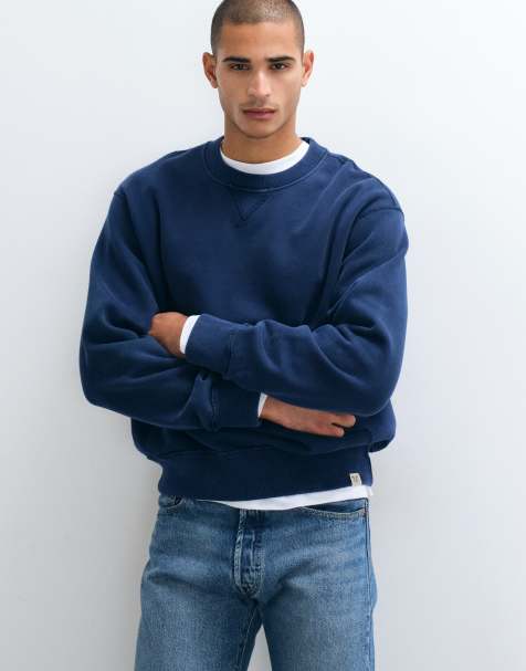 Abercrombie & Fitch sweat-shirt essentiel à col rond bleu marine - view 1