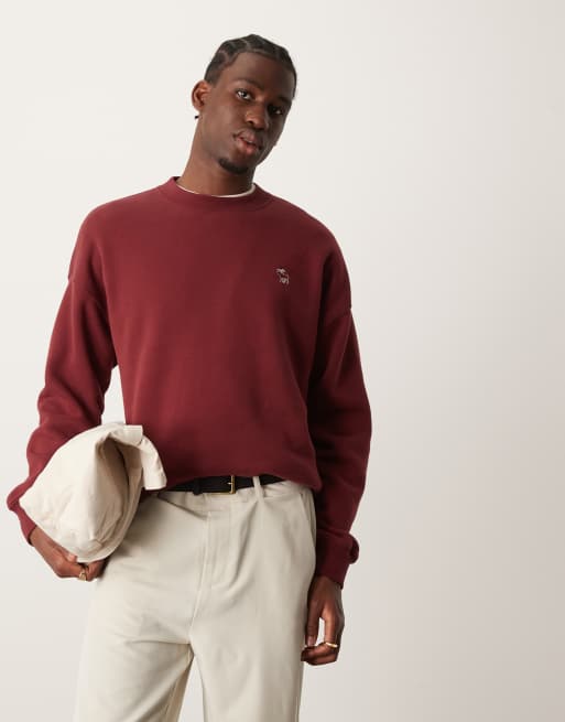 Abercrombie & Fitch - Sweat-shirt ras de cou à logo - Rouge, 2 de 4