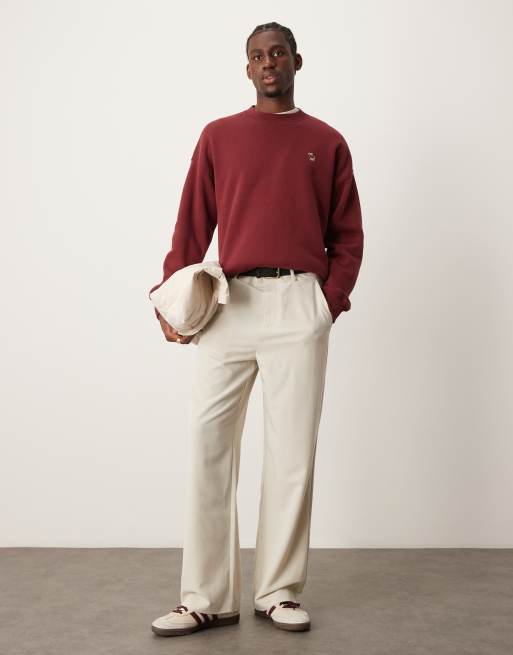 Abercrombie & Fitch - Sweat-shirt ras de cou à logo - Rouge, 3 de 4