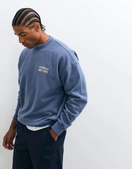 Abercrombie & Fitch sweatshirt à motif au dos bleu, 5 de 5