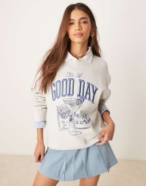 Abercrombie & Fitch – Sweatshirt in Grau mit Aufnäher - view 1