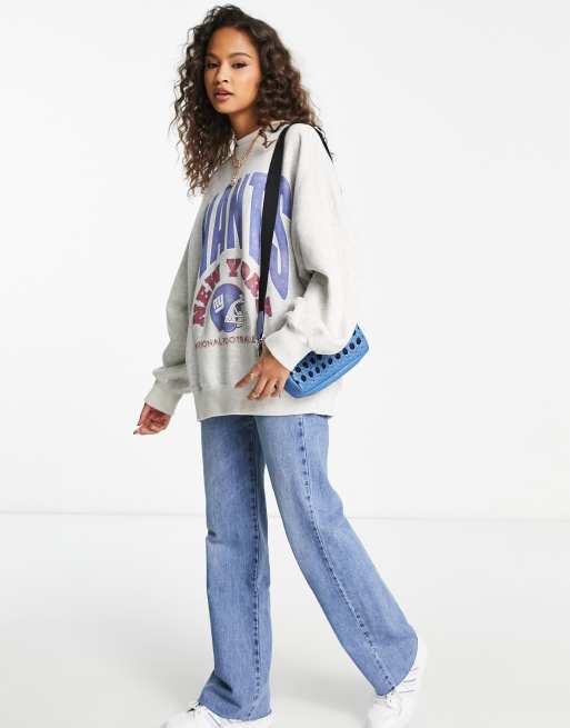 Abercrombie & Fitch – Sweatshirt in Grau mit <em>Giants</em>-Print und Rundhalsausschnitt , 4 von 4