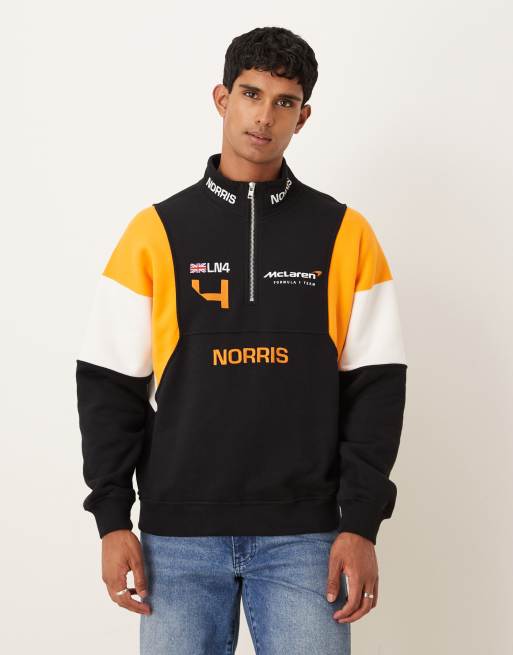 Abercrombie & Fitch - Sweatshirt met grafische F1-print op de achterkant en kwartrits in zwart