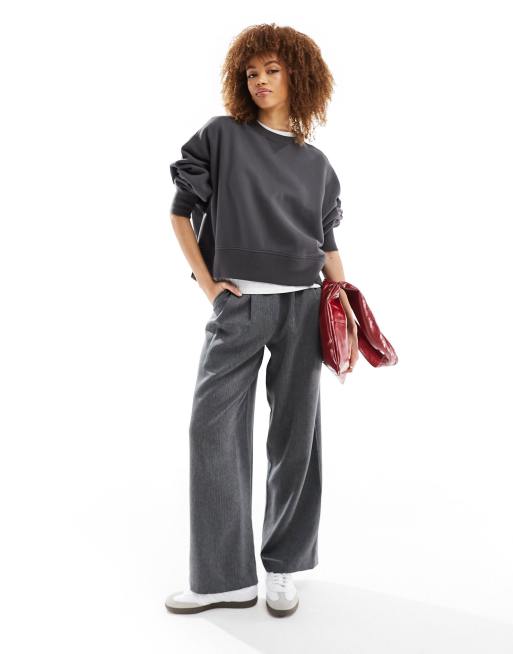 Abercrombie & Fitch - Sweatshirt met ronde hals in asfaltgrijs