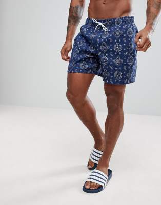 blue bandana swim trunks