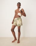 [Abercrombie & Fitch] Abercrombie & Fitch swimwear 5" shorts in green palm print W29-W30 GREEN