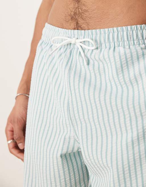 Abercrombie & Fitch swimwear 7"" short in green stripe, 2 of 4