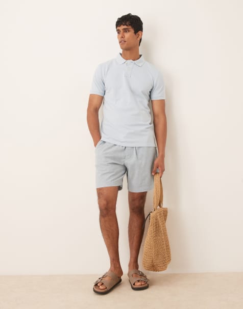 Abercrombie & Fitch 8"" linen tailored short in grey