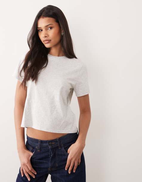 Abercrombie & Fitch skimming tee in grey