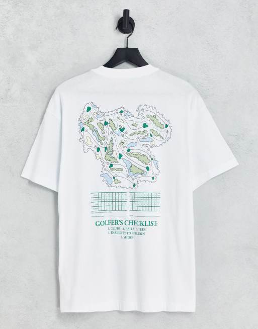 Abercrombie & Fitch - T-shirt à imprimé golf au dos - Blanc