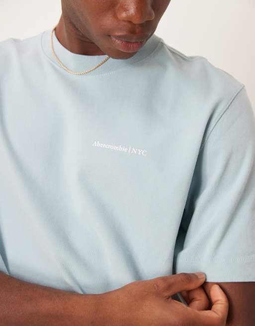 Abercrombie & Fitch - T-shirt à logo - Sarcelle délavé, 4 de 4