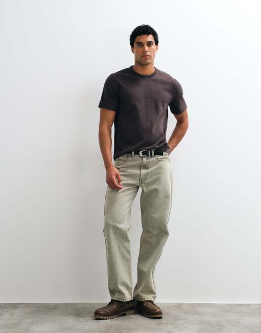 Abercrombie & Fitch T-shirt a maniche corte pesante marrone, 3 di 5