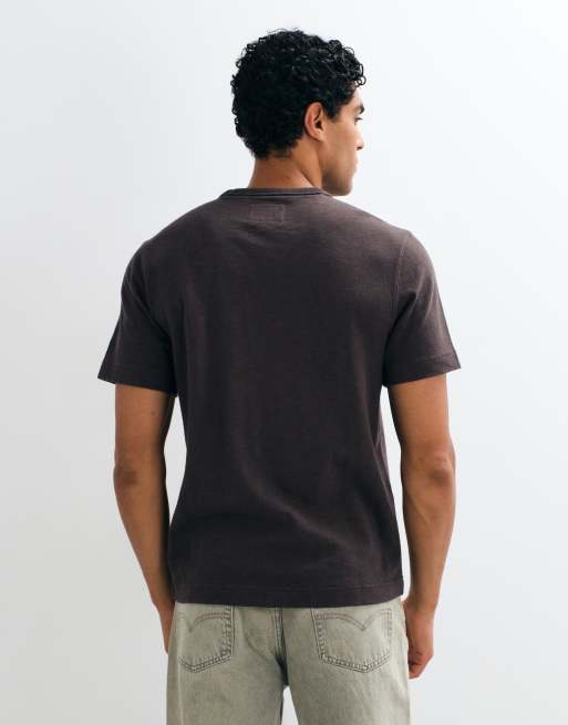 Abercrombie & Fitch T-shirt a maniche corte pesante marrone, 5 di 5