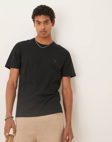 Abercrombie & Fitch - T-shirt ajusté à logo - Noir - view 1