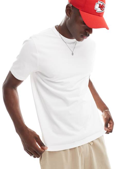 Abercrombie & Fitch – T-Shirt aus kühlendem Pikee in Weiß