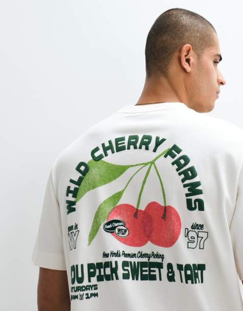 Abercrombie & Fitch - T-shirt avec imprimé citron au dos - Blanc - view 1
